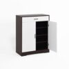 Freestanding Wooden Shoe Cabinet, 4 Tier Organizer With Drawer - White / Walnut - Image 16