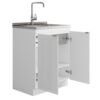 Murphy - Laundry Multifunctional Cabinet With Faucet And Stainless Steel Sink - White - Image 2