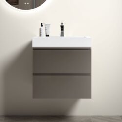 Alice - 24" Bathroom Vanity With Sink, Large Storage Wall Mounted Floating Bathroom Vanity For Modern Bathroom, One-Piece Sink Basin Without Drain And Faucet - Gray / White