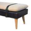 Bouclé Buffalo - Hide Leather Bench - Black - Image 2