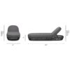 Willow - Sunbrella Upholstered Patio Lounger - Graphite Gray / Black - Image 9