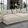Duke - 4 Piece Upholstered Sectional - Beige - Image 11