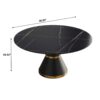 59.05" Modern Artificial Stone Round Black Carbon Steel Base Dining Table, Can Accommodate 6 People - Black - Image 10