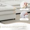 Chenille Modular Sectional Sofa, U Shaped Cloud Couch Set With Double Cushions, 6 Seat Sleeper Sofa Bed With Ottomans, Oversized Indoor Furniture - Cream - Image 15