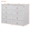 Full Size Murphy Bed With Large Drawers, Space Saving Design - White - Image 16