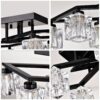 6 Light Crystal Ceiling Light For Dining Room, Modern Ceiling Lamp With Light Fixture For Farmhouse Entryway Living Room (6*G9 Bulbs Included) - Matte Black - Image 11