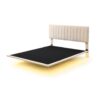 Queen Size Upholstered Bed With Sensor Light And Headboard, Floating Platform Bed - Beige - Image 4