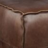Brody - Square Pouf - Distressed Dark Brown - Image 3