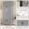 Elegant Storage Cabinet With Multi Functional Space, 2 Drawers With Slide Rails, Adjustable Shelf - Gray - Image 8