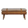 Bouclé Buffalo - Hide Leather Bench - Brown - Image 3