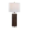 Cylinder - Fluted Contemporary Table Lamp (Set of 2) - Brown / Clear / White - Image 3