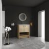 Modern 30" Freestanding Bathroom Vanity With Ceramic Sink And 2 Soft Closing Doors - Oak - Image 5