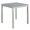 5 Pieces Counter Height Table Set, Wooden Kitchen Table Set With Square Table And 4 Upholstered Chairs - Silver Gray - Image 11