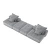 Modern Oversized Modular Sectional Sofa With 2 Ottoman And 2 Seat, Sparkling Chenille Fabric Soft Cushion Sofa With 4 Pillows, 4 Pieces Diy Combination Tufted Sofa, No Assembly Required - Gray - Image 24