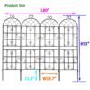 4 Pack Metal Garden Trellis Rustproof Trellis For Climbing Plant Outdoor Flower Support - Black - Image 6