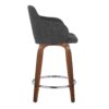 Boyne - Contemporary Fixed Height Counter Stool With Swivel With Round Footrest (Set of 2) - Walnut / Dark Gray - Image 3