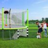 16Ft Trampoline With Basketball Hoop Pump And Ladder (Inner Safety Enclosure) With Soccer Goal - Green - Image 2