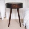 Nordic Circular Shaped Bedside Table - Walnut - Image 10