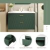 Wall Mounted Bathroom Vanity With Resin Sink, Floating Bathroom Storage Cabinet With 2 Drawers, Bathroom Cabinet - Green - Image 6