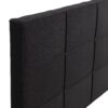 King Size Upholstered Platform Bed Frame With Linen Fabric Headboard, Wood Slat Support - Black - Image 9