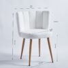 Modern Dining Chair (Set of 2) With Iron Tube Wood Color Legs, Shorthair Cushions And Comfortable Backrest, Suitable For Dining Room, Living Room, Cafe, Simple Structure - Light Beige - Image 13