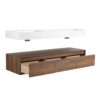 Modern Wall Mounted Bathroom Vanity With Dual Resin Sink And Soft Close Drawers - Brown Ebony - Image 20