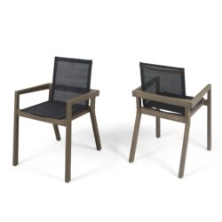 Belfast - Outdoor Dining Chair (Set of 2) With Mesh And Frame - Gray