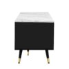 Modern TV Stand & 2 Cabinets & Open Compartments, Entertainment Center For Tvs Up To 80'', Television Console For Living Room - White / Black - Image 24