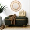 Modern Storage Ottoman Bench Upholstered Seating With Storage - Dark Green - Image 6