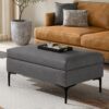 Rebecca - Rectangular Coffee Table Storage Ottoman With Lift Up Lid - Gray - Image 5
