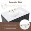 Vintage Style 30" Bathroom Vanity With Sink, Multi Functional Storage, Soft Closing Door - Black - Image 5