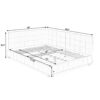 Mid Century Full Size Upholstered Bed Frame With Tufted Backrest And Armrests - Brown - Image 5