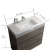 Alice - 36" Bathroom Vanity With Sink, Large Storage Freestanding Bathroom Vanity For Modern Bathroom, One-Piece Sink Basin Without Drain And Faucet - Gray / White - Image 3