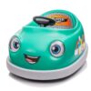 Bumper Car For Kids, 12V Dual Drive 1-6 Years Old Children's Electric Car With Pushrod Dinner Plate USB Bt Music Rocking Horse Mode Anti-Collision Bumper Ride On Car - Green - Image 6
