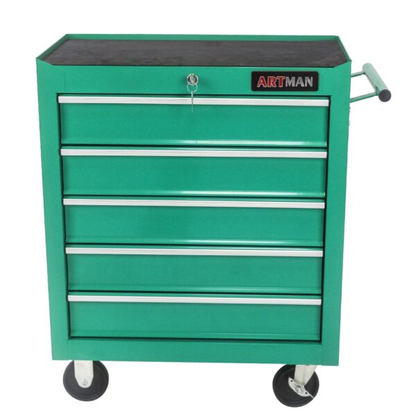 5 Drawers Multifunctional Tool Cart With Wheels - Green