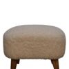 Boucle Square Footstool - Cream - Image 4