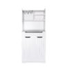Modern Farmhouse Buffet Cabinet With Hutch Kitchen Storage Sideboard With Drawers & Barn Doors - White - Image 7