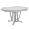 Topmax - 5 Piece Rustic Extendable Dining Table Set Round Trestle Table And 4 Cross Back Dining Chairs For Kitchen, Dining Room - Gray - Image 14