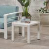 Contemporary Cape Coral Side Table With Tempered Glass Top - White - Image 2