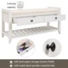 Multipurpose Entryway Shoe Rack With Cushioned Seat And Drawers Storage Bench - White - Image 5