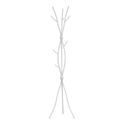 Coat Rack, Hall Tree, Free Standing, 11 Hooks, Entryway, Contemporary & Modern - White