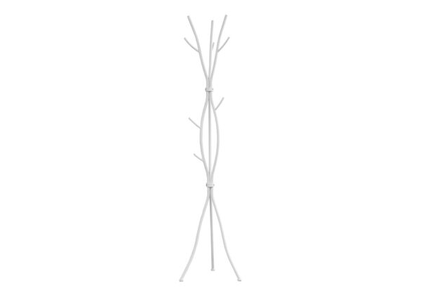 Coat Rack, Hall Tree, Free Standing, 11 Hooks, Entryway, Contemporary & Modern - White