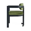 Elegant Upholstered Wood Dining Chair Set With Velvet (Set of 2) - Green / Black - Image 6