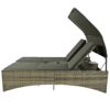 Patio Daybed Outdoor Daybed Sun Lounger With Shelter Roof With Adjustable Backrest, Storage Box And 2 Cup Holders For Patio, Balcony, Poolside - Gray - Image 19