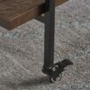Modern Industrial Bar Cart With Shelving And Rolling Casters - Walnut - Image 8