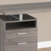 Computer Desk For Home Office, Laptop, Left, Right Set Up, Storage Drawers - Taupe - Image 2