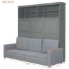 Queen Size Murphy Wall Bed With Sofa - Gray - Image 21