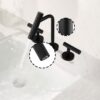 2 Handles Widespread 8" Bathroom Faucet With Solid Brass Construction - Matte Black - Image 4