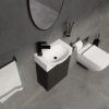 Modern 16" Bathroom Vanity Sink Combo With Ceramic Sink And Cabinet For Small Spaces - Black - Image 7