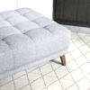 Addison - Square Upholstered Ottoman - Gray / Light Gray / Wood - Image 4